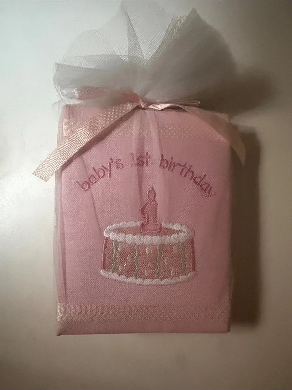 Pink Baby's 1st Birthday Decorative Photo Album